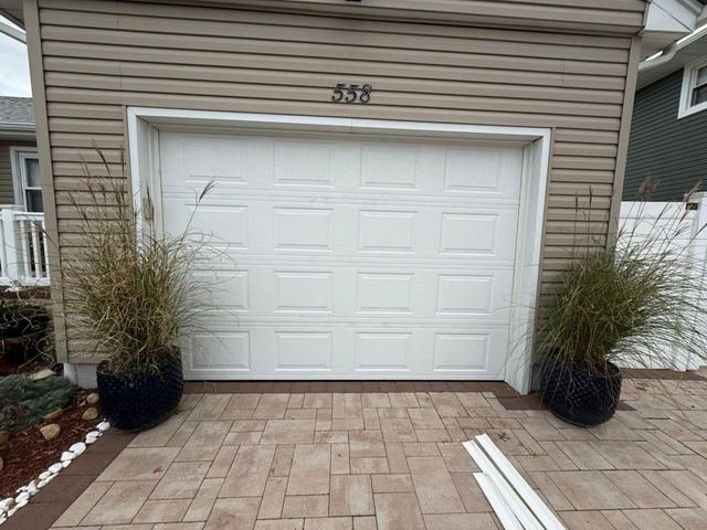 White single garage door after service